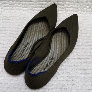 Rothy's Dark Olive Pointed Flats